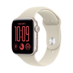 Apple Watch SE3 v2 Cellular 44mm Starlight Aluminium Case with Sand Sport Band - M/L