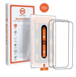 Mobile Origin Orange Screen Guard iPhone 15 Pro with easy applicator, 2 pack