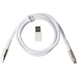 Keychron Double-Sleeved Geek 8K USB-C -> USB-C M/M adatkábel 1m fehér +USB-A adapter