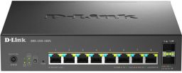 D-Link 8-Port 2.5G Multi-Gigabit fémházas PoE Asztali Switch(max. 120W) 8x 2.5GbE PoE, 2x 10G SFP+