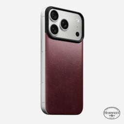 Nomad Magnetic Leather Back (Horween) for iPhone 18 Pro/17 Pro Burgundy