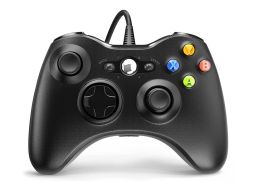 Vezetékes Xbox 360/PC kompatibilis fekete kontroller