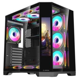 Rampage NOVA RGB Tempered Glass Black