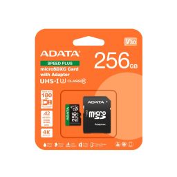 A-Data 256GB microSDXC Speed Plus Class 10 UHS-I U3 V30 + adapterrel
