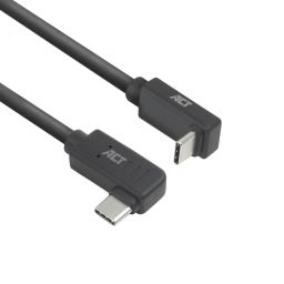 ACT USB 3.0 60W USB Type-C (left/right angled) to USB Type-C (up/down angled) Cable 0,5m Black