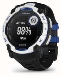 Garmin Instinct 3 50mm Solar Whitestone with Black/Bolt Blue Band