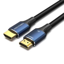 Vention Cotton Braided HDMI-A Male to Male HD Cable 8K 3m Blue Aluminum