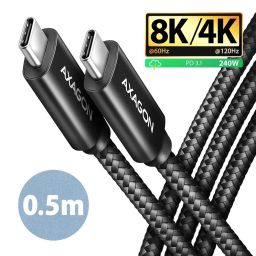 AXAGON BUCM4X-CM10AB NEWGEN USB-C <> USB-C 4 Gen 3x2 Cable 0,5m Black