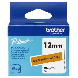 Brother BTAG-T31 Címketekercs (12mm) Black on Orange - 4m