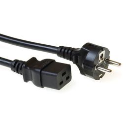 ACT Powercord mains connector Schuko CEE 7/7 male (straight) - C13 IEC 1,5m Black