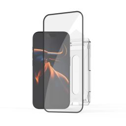 FIXED Ultra tartós, hosszú élettartamú edzett üveg porvédő applikátorral Apple iPhone 15 készülékhez, fekete