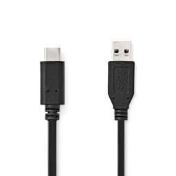 Nedis USB 3.2 Gen 2 USB-A Male to USB-C Male USB Cable 1m Black