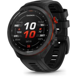 Garmin Approach S70 47mm Black Ceramic Black Silicone Band (ED)