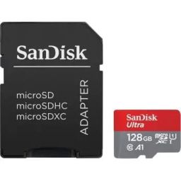 128GB microSDXC Sandisk Ultra CL10 A1 + adapter (SDSQUAB-128G-GN6MA / 215422)