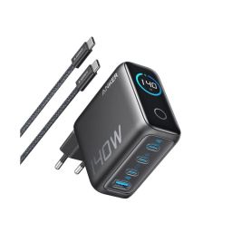 ANKER Laptop Charger (140W, 4-Port, PD 3.1) with USB-C braided Cable Black