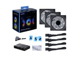 Ventilátor Lian Li UNI FAN SL-INF PWM 12cm RGB Fekete 3db-os + Vezérlő