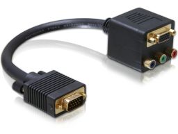 DeLock Adapter VGA male to VGA + 3xRCA female