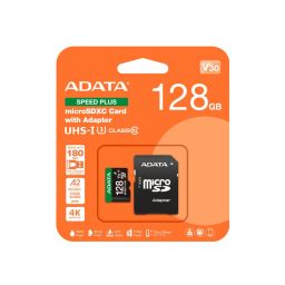 A-Data 128GB microSDXC Speed Plus Class 10 UHS-I U3 V30 + adapterrel