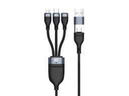 Conceptronic  ETTA05B15 3-in-1 60W Fast Charging Data Cable 1,5m Black
