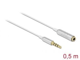 DeLock Audio Extension Cable Stereo Jack 3.5mm 4 pin male to female Ultra Slim 0,5m White