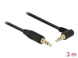 DeLock Stereo Jack Cable 3.5 mm 3 pin male > male angled 3m black