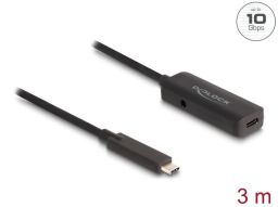 DeLock Active USB 10 Gbps extension cable USB Type-C 3m Black