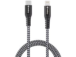 Sandberg Survivor Charging Cable PD 20W USB-C to Lightning 1m Black/White