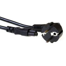 ACT Powercord mains connector Schuko CEE 7/7 male (angled) - C5 IEC 5m Black