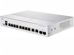 CISCO Switch 8x1000Mbps (POE) + 2x1000Mbps SFP, Menedzselhető, Fémházas, Rackes - CBS220-8P-E-2G-EU