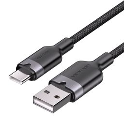Vention USB 2.0 A Male to C Male 3A Aluminum Alloy Type cable 1m Black