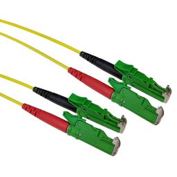 ACT LSZH Singlemode 9/125 OS2 fiber patch cable duplex with E2000/APC and E2000/APC connectors 2m Yellow