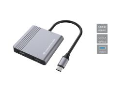 Conceptronic  DONN13G 4in1 USB3.2 Gen 1 Docking Station Grey