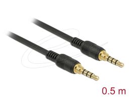 DeLock Stereo Jack 3.5 mm 4 pin male to male cable 0,5m Black