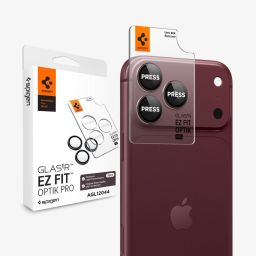Spigen Glass tR EZ Fit Optik Pro for iPhone 18 Pro Max/18 Pro 2 Pack Burgundy