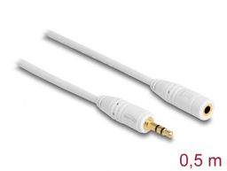 DeLock Stereo Jack Extension Cable 3.5 mm 3 pin male > female 0,5m White