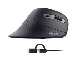 EQuip Vertical Ergonomic Wired Mouse Black