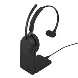 Jabra Evolve3 65 MS Mono Link 390a Wireless Bluetooth Headset + Stand Black