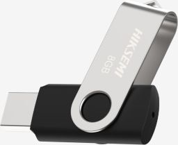 Hikvision HIKSEMI Pendrive - 8GB USB2.0, ROTARY, M200S, Ezüst-Fekete
