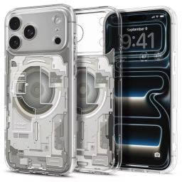 Spigen Ultra Hybrid MagSafe case for iPhone 18 Pro/17 Pro Zero One Natural Titanium