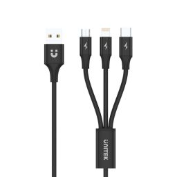 Unitek 3-in-1 USB-A to USB-C / Micro USB / Lightning Multi Charging Cable 1,2m Black