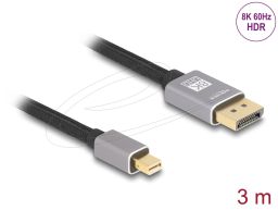 DeLock miniDisplayPort to DisplayPort 8K cable 3m Grey