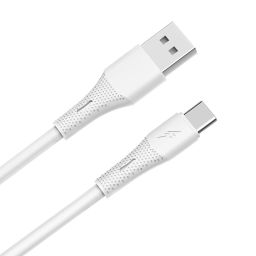 Avax CB3301 18W USB-A – USB-C silicone cable 1,5m White