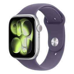 Apple Watch S11 GPS 46mm Silver Aluminium Case with Purple Fog Sport Band - S/M