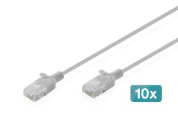 Digitus CAT6 U-UTP Patch Cable 1m Grey (10 Pack)