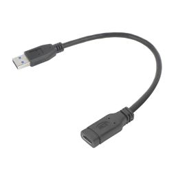 ACT USB Type-A male to USB Type-C female adapter cable 0,2m Black
