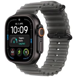 Apple Watch Ultra 4 Cellular 49mm Black Titanium Case with Translucent Black Ocean Band
