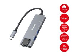 EQuip USB-C 5 in 1 Multifunctional Adapter Grey