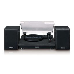 Lenco LS-100BK Record Player with 2 External Speakers Black