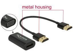 DeLock Adapter HDMI-A male > VGA female Metal Housing with 15cm cable