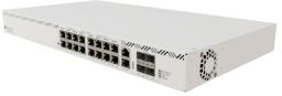 MikroTik Cloud Router Switch PoE 600W (1150W dupla PSU-val), 16x gigabites RJ45 PoE port, 4xSFP+ port, rackbe szerelhető